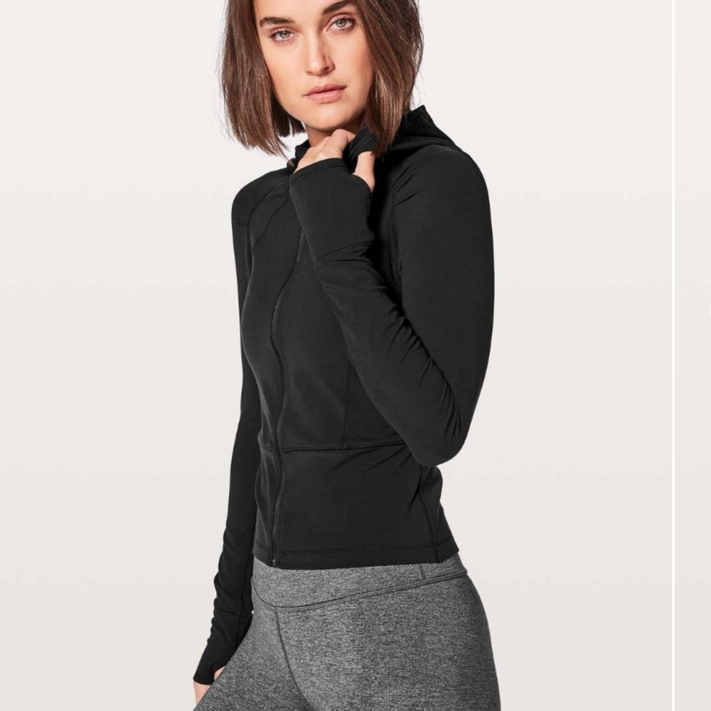 lululemon athletica Black Hooded Zip-Up Sweater